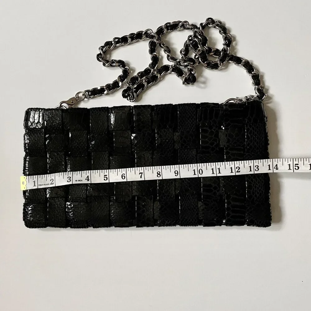 Soft crossbody bag, Checkered design bag with removable chain